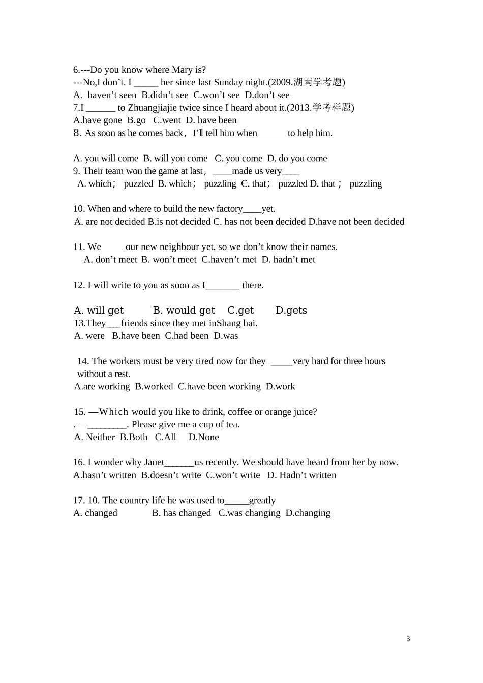 2015高二学业水平考试英语复习学案4-副本_第3页