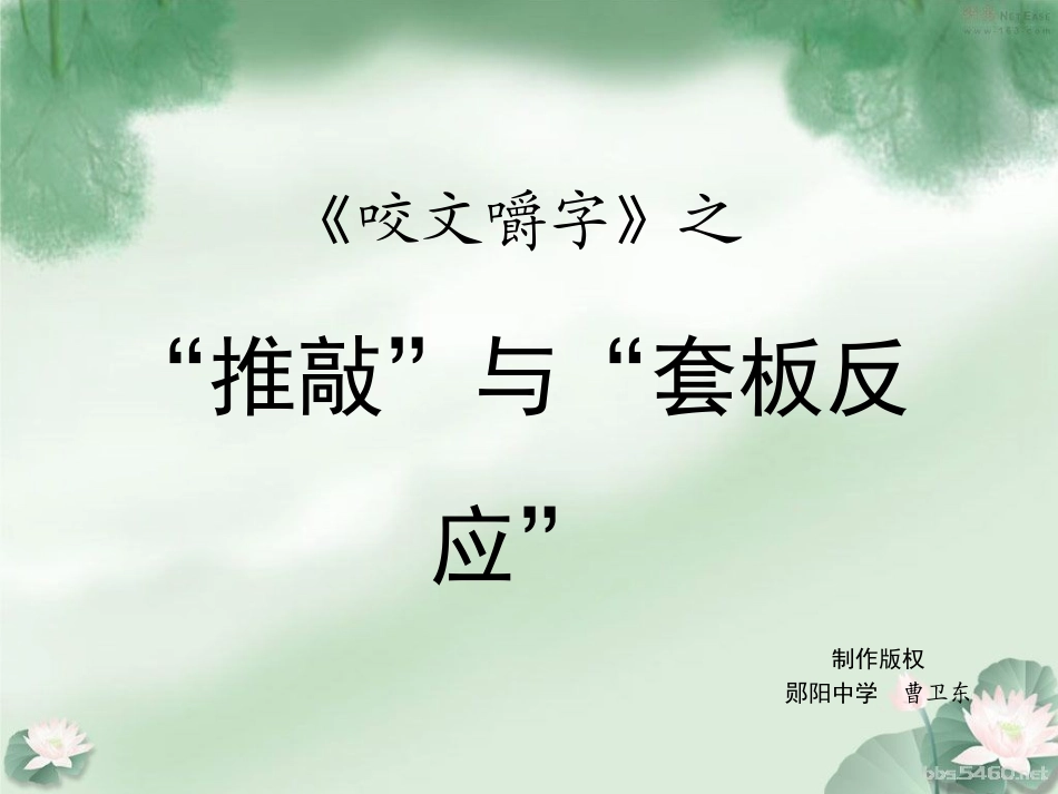 《咬文嚼字》之推敲与套板反应_第1页
