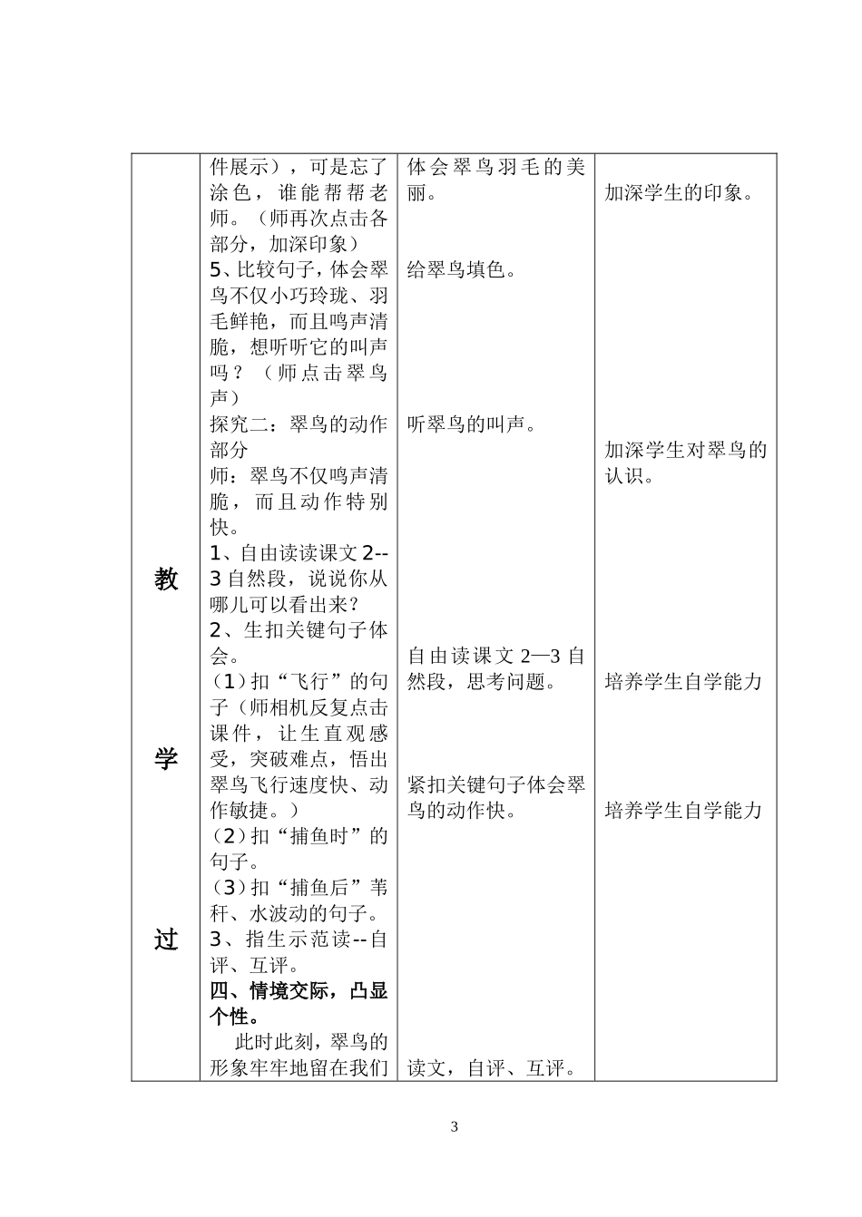 《翠鸟》课堂教学设计_第3页