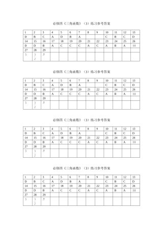 必修四三角函数3答案