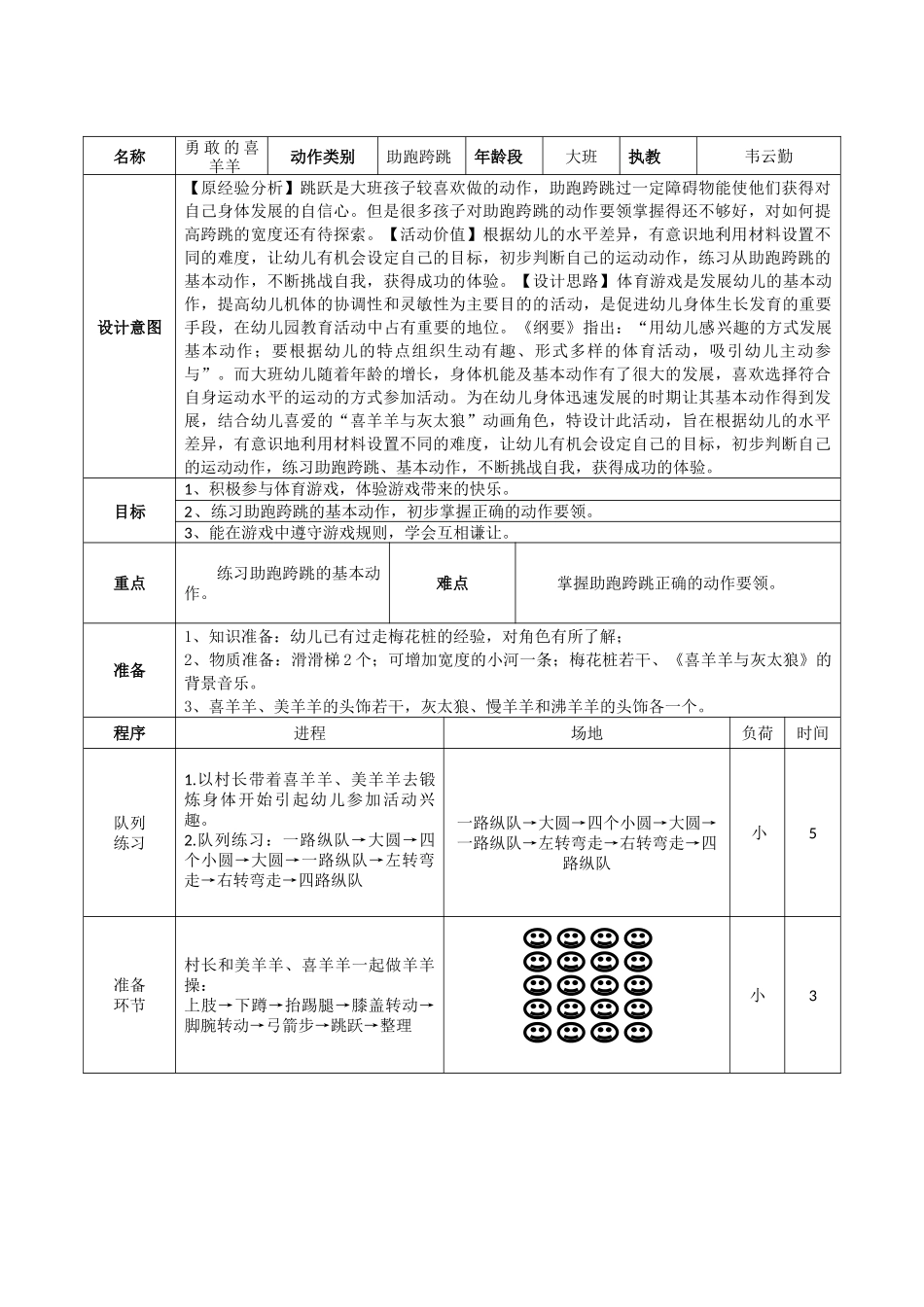 大班体育教案《勇敢的喜洋洋》_第2页