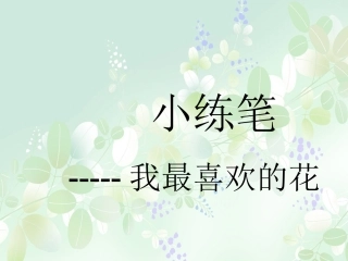 《我最喜欢的花》小练笔