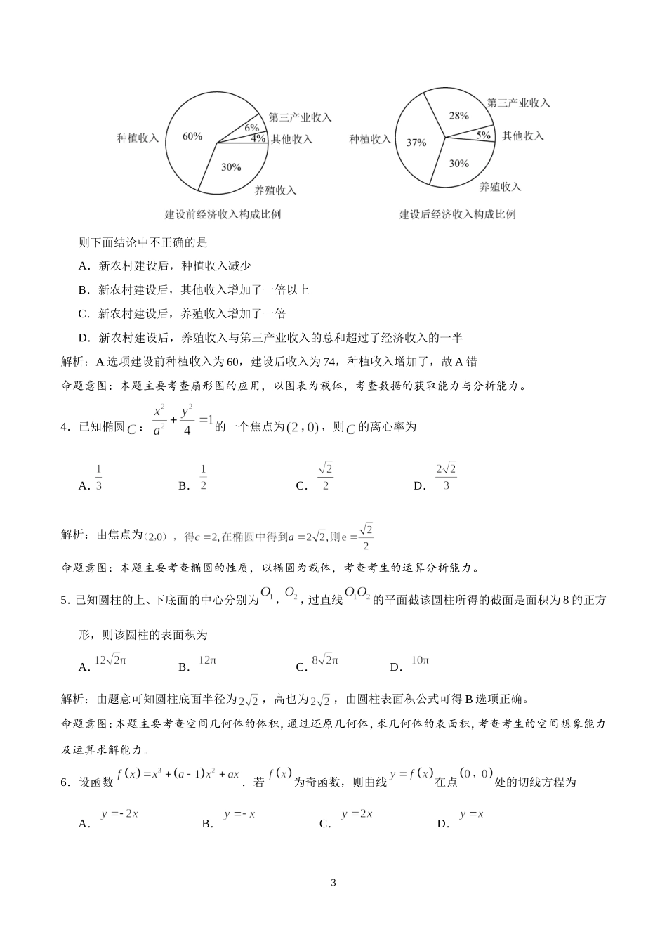 2018年全国卷Ⅰ文科数学试卷分析_第3页