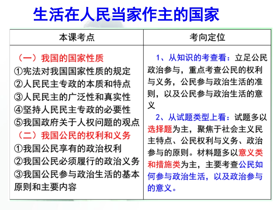 2017届高三一轮复习：生活在人民当家作主的国家_第2页