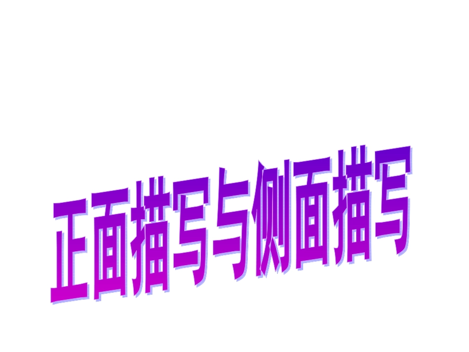 《正面与侧面描写》课件_第1页