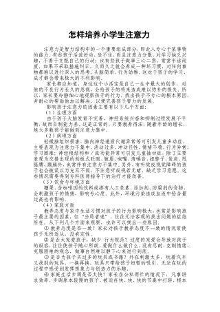 怎样培养小学生注意力 (2)