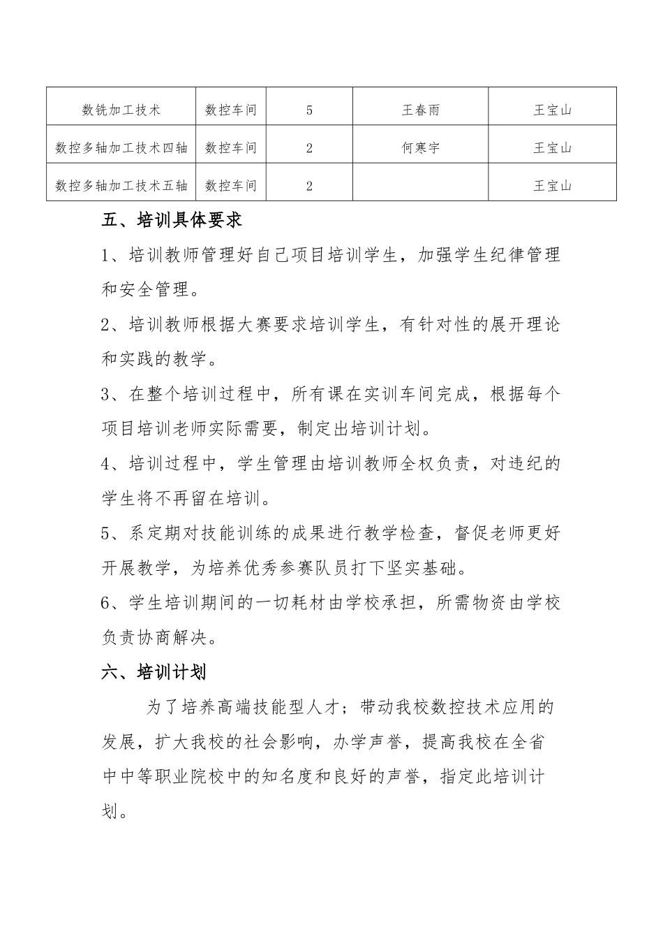 2018年数控教研室数控技能大赛培训方案_第2页
