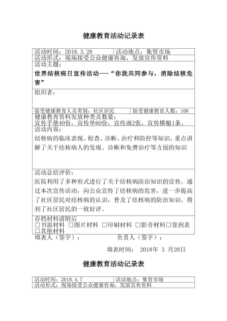 2018健康教育活动记录表 (2)