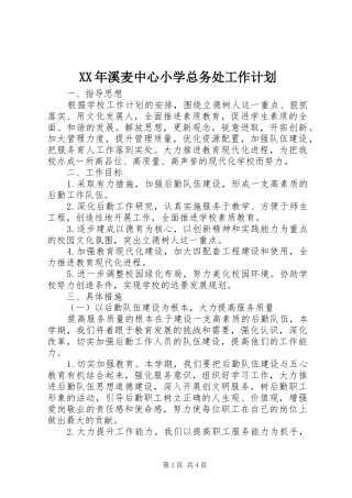 XX年溪麦中心小学总务处工作计划