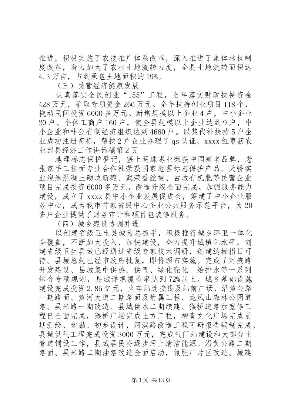 县经济工作讲话稿_第3页