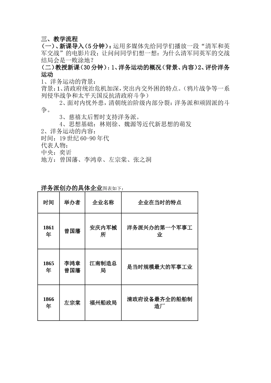 《洋务运动》说课稿_第2页