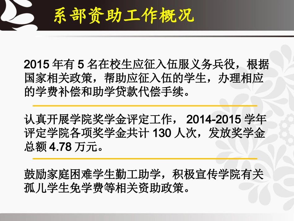 2015年园林系学生资助工作汇报_第3页