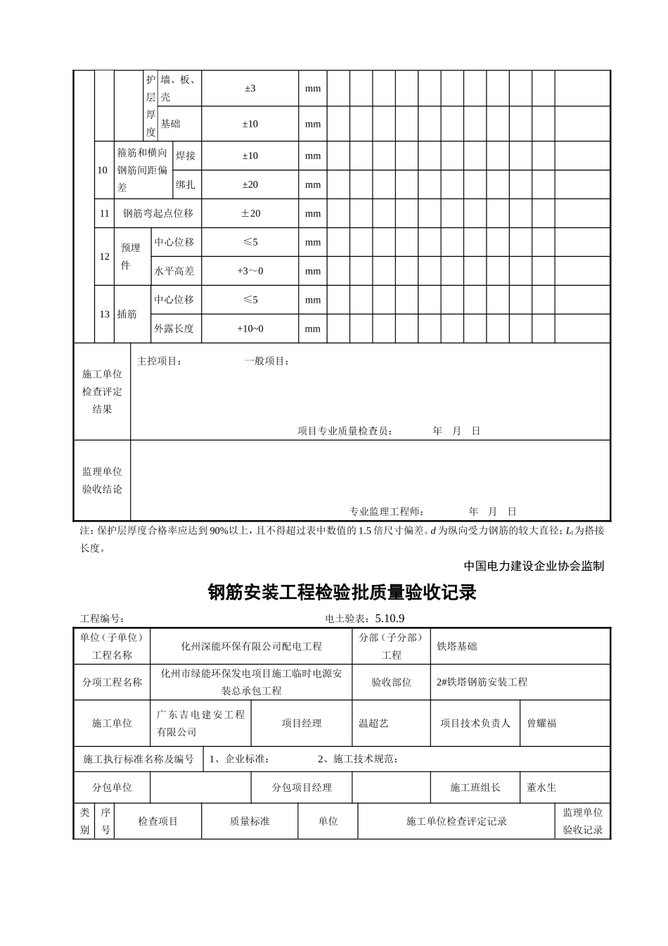 5.10.9钢筋安装工程检验批质量验收记录_第3页