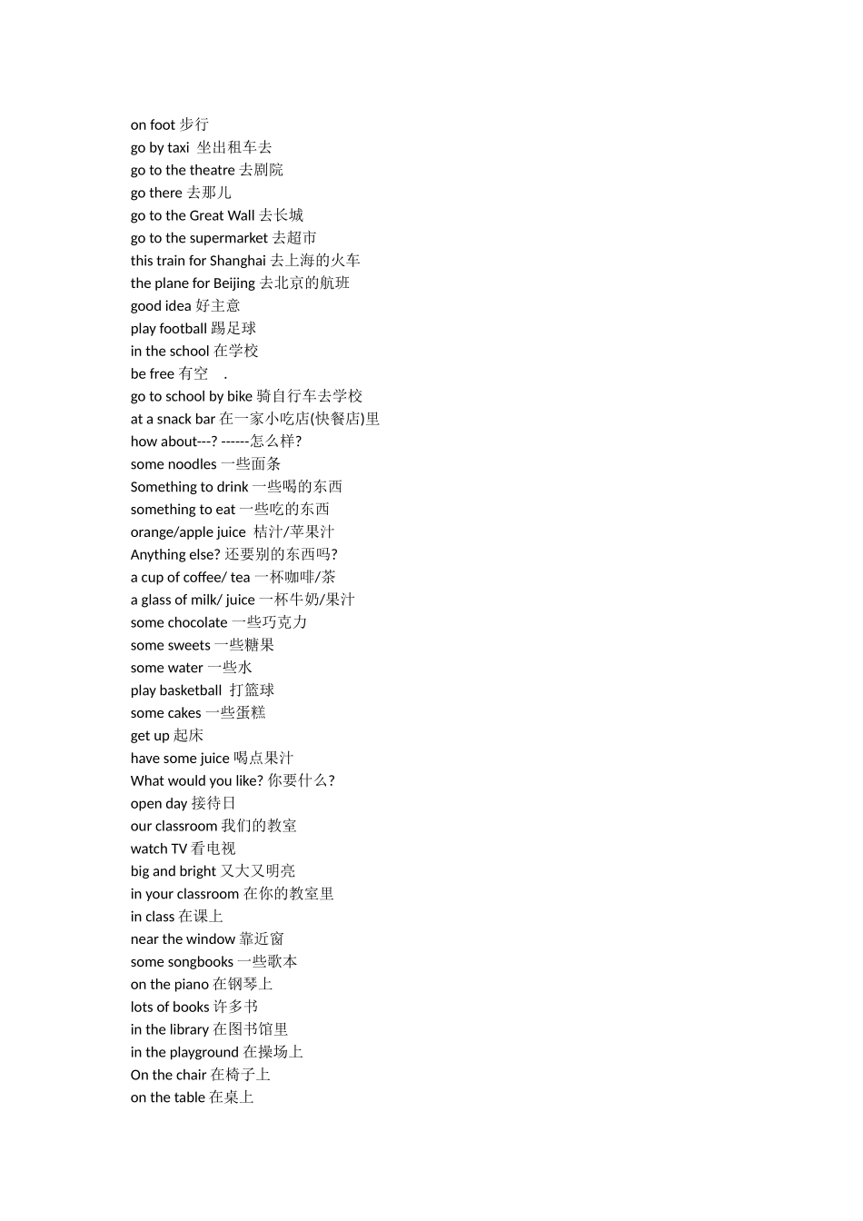 小学英语词组大全_第2页
