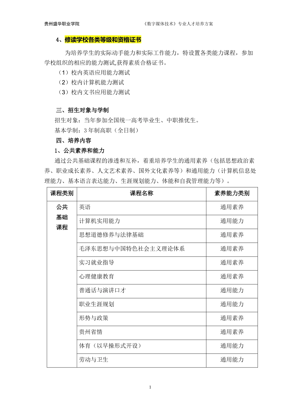 《数字媒体技术》专业人才培养方案_第2页