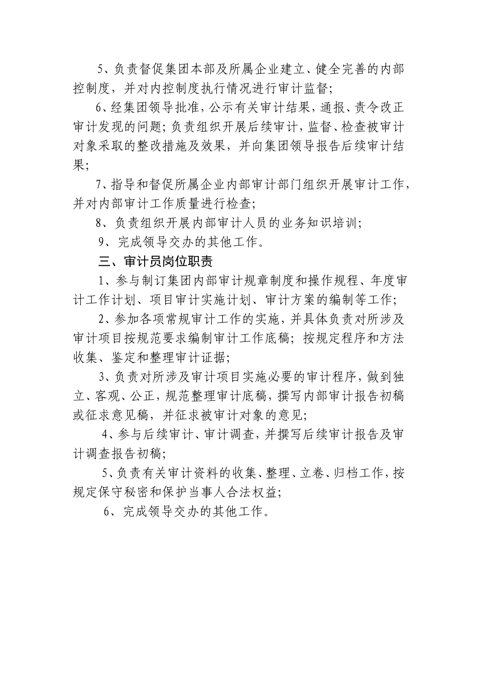 (集团)审计部岗位职责_第2页