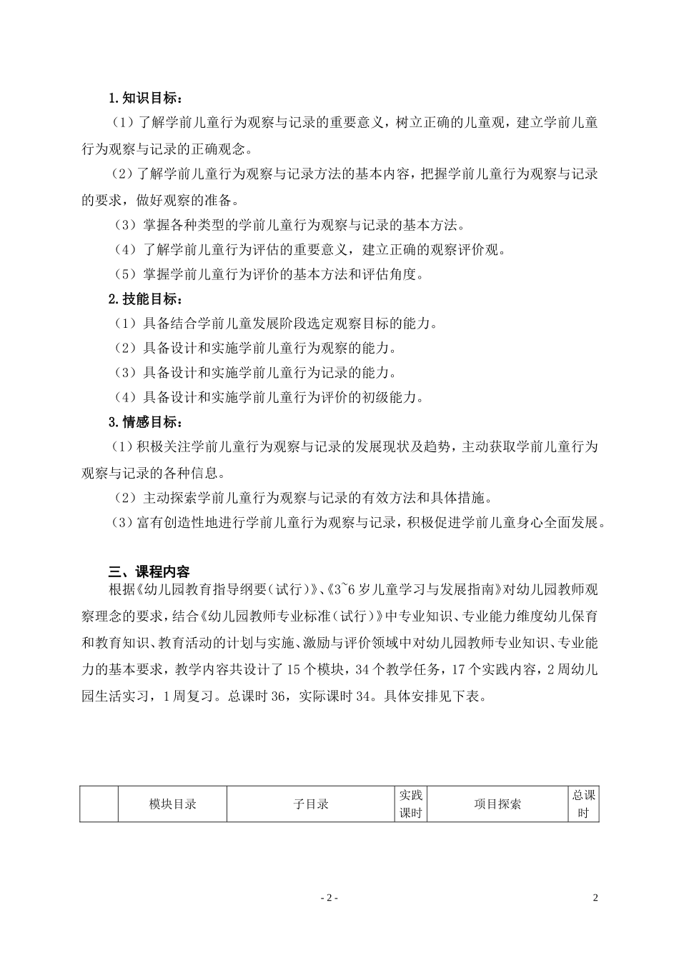 《幼儿行为观察与指导》课程标准_第2页