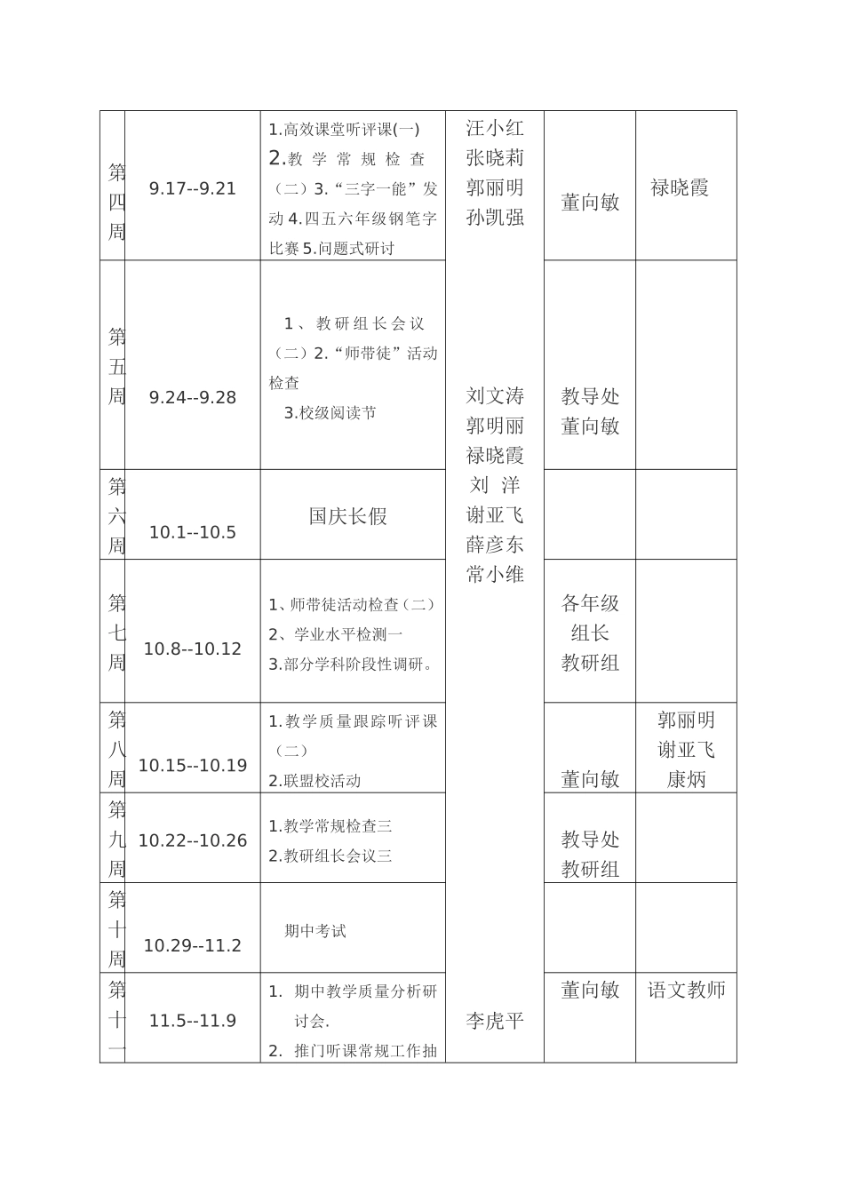 2018-2019学年度第一学期语文组计划_第3页