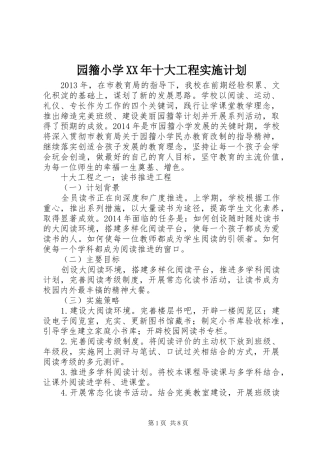 园籀小学XX年十大工程实施计划
