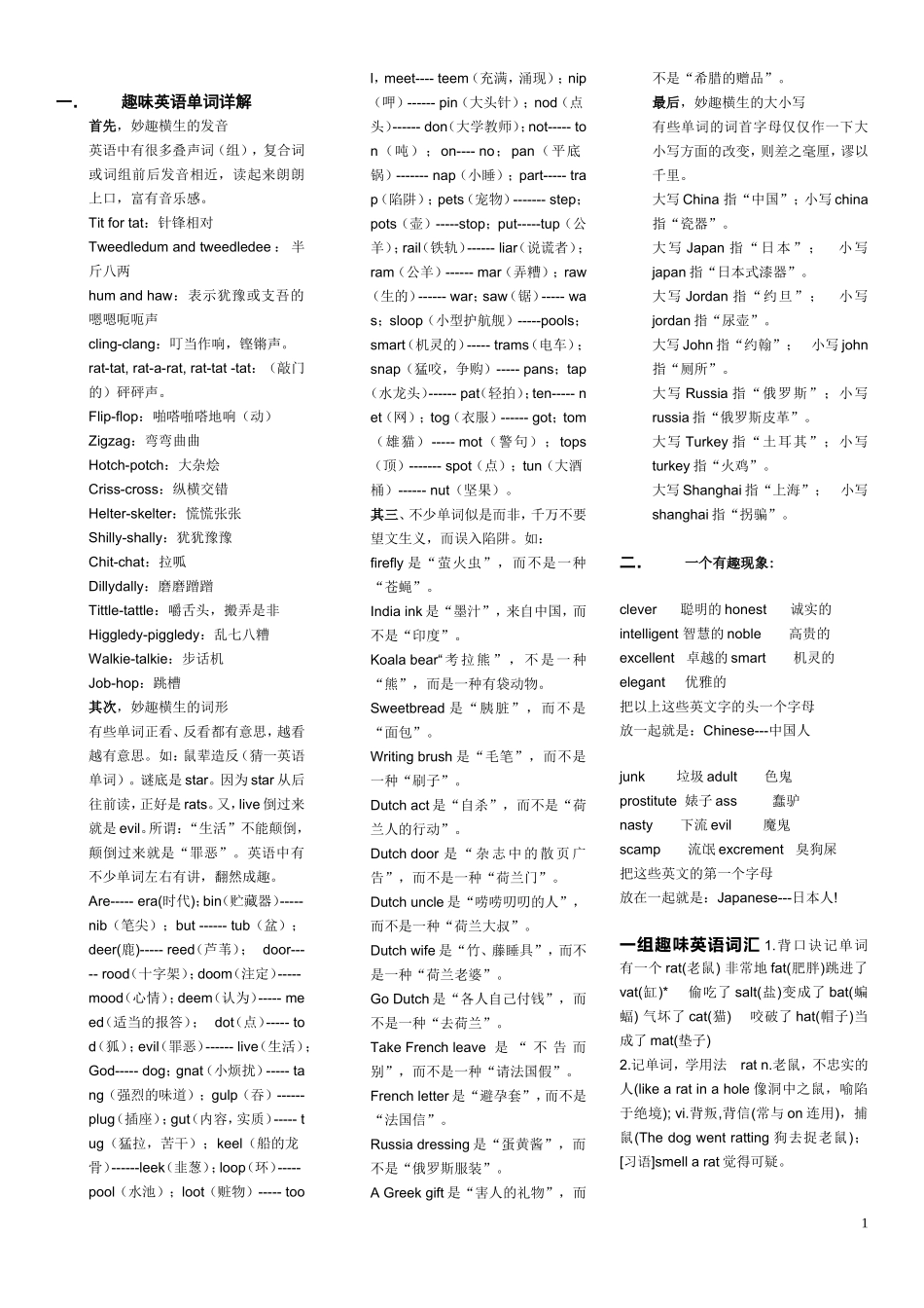 趣味英语单词详解_第1页