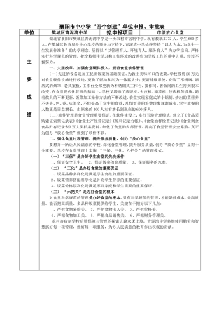 襄阳市中小学“四个创建”申报、审批表