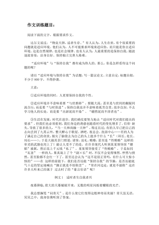 “适应环境”与“保持自我”