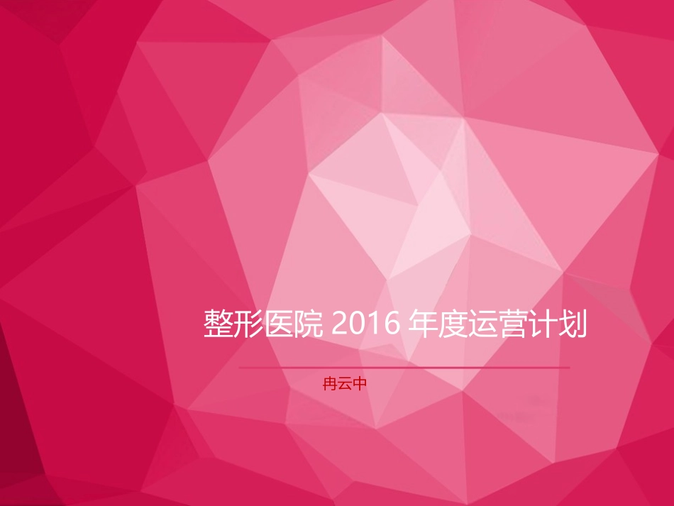 2016整形医院系统化运营模式_第1页