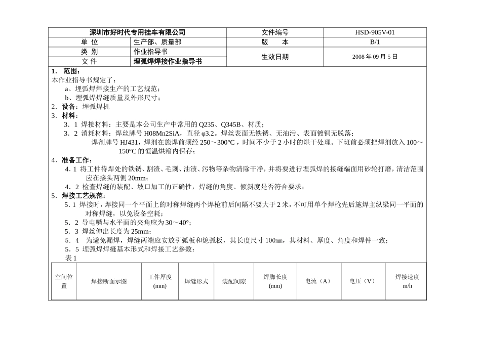 1 埋弧焊焊接作业指导书_第1页