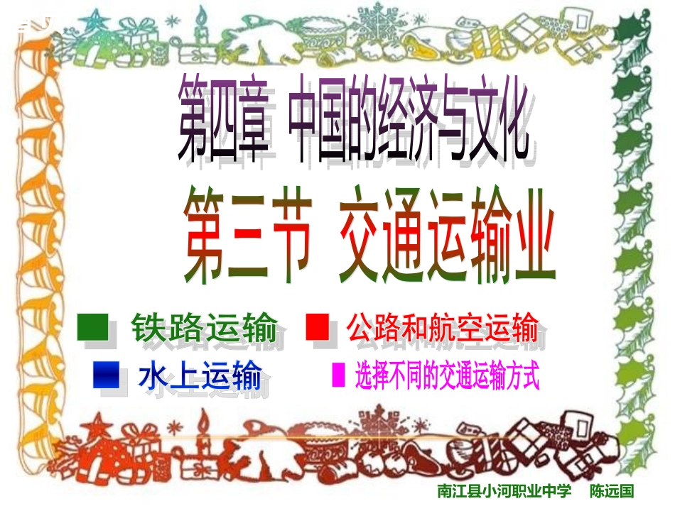 【八年级地理课件】第四章第三节交通运输业_第1页