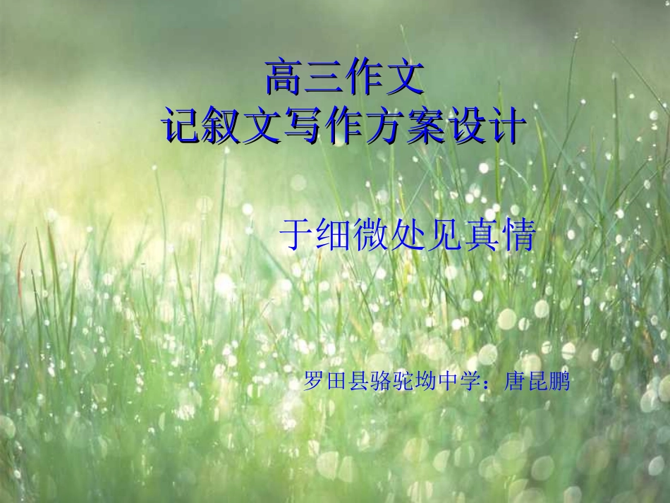 于细微之处见真情--记叙文的细节描写_第1页