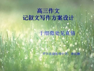 于细微之处见真情--记叙文的细节描写