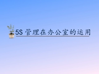 5S管理在办公室的运用
