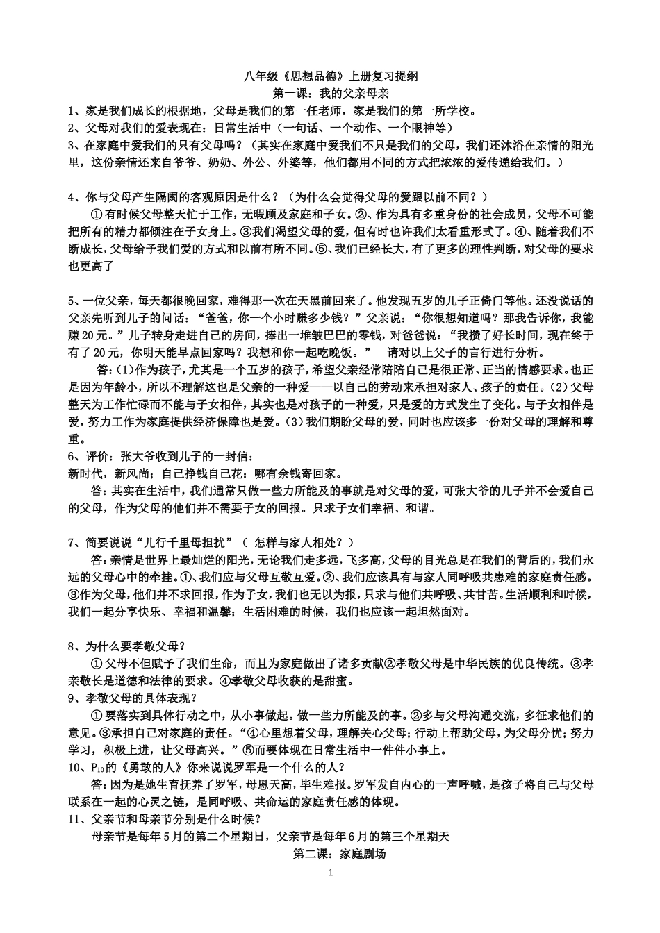 八年级上册复习提纲_第1页