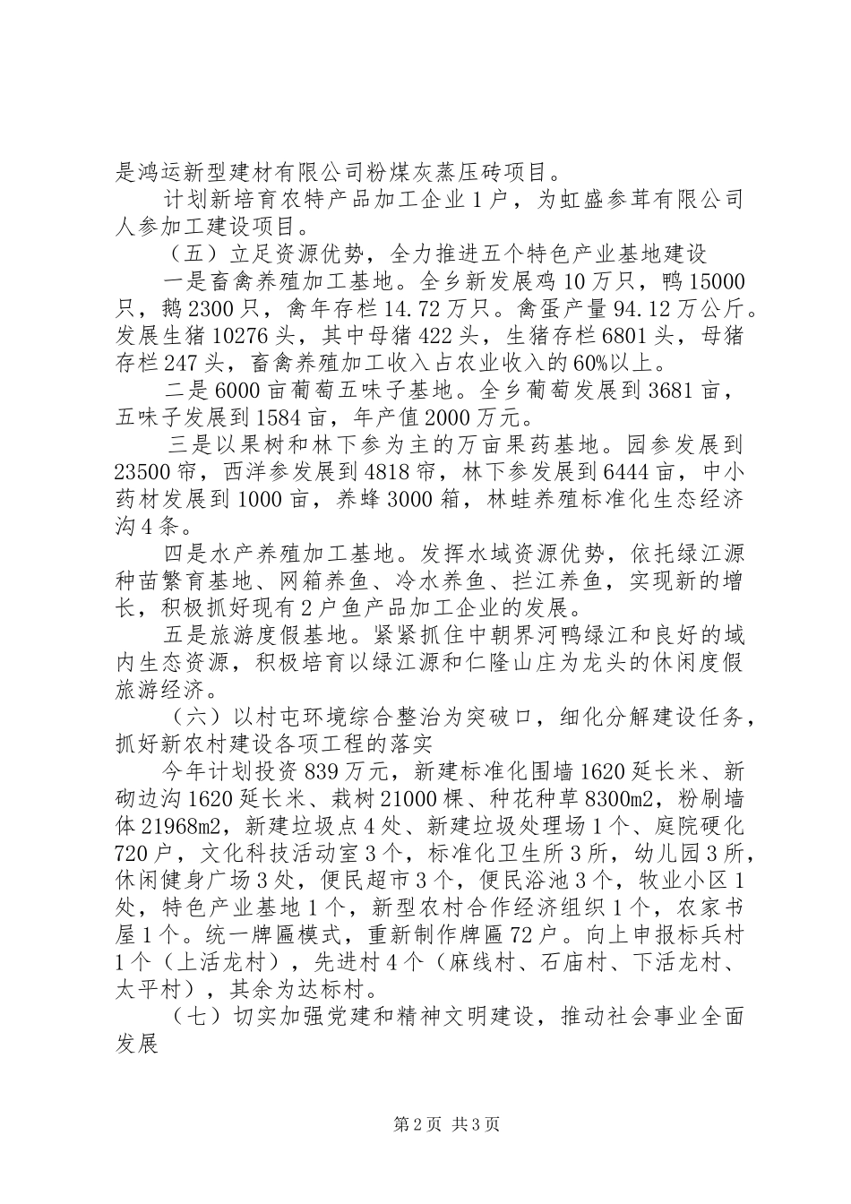 乡政府工作计划范文_第2页