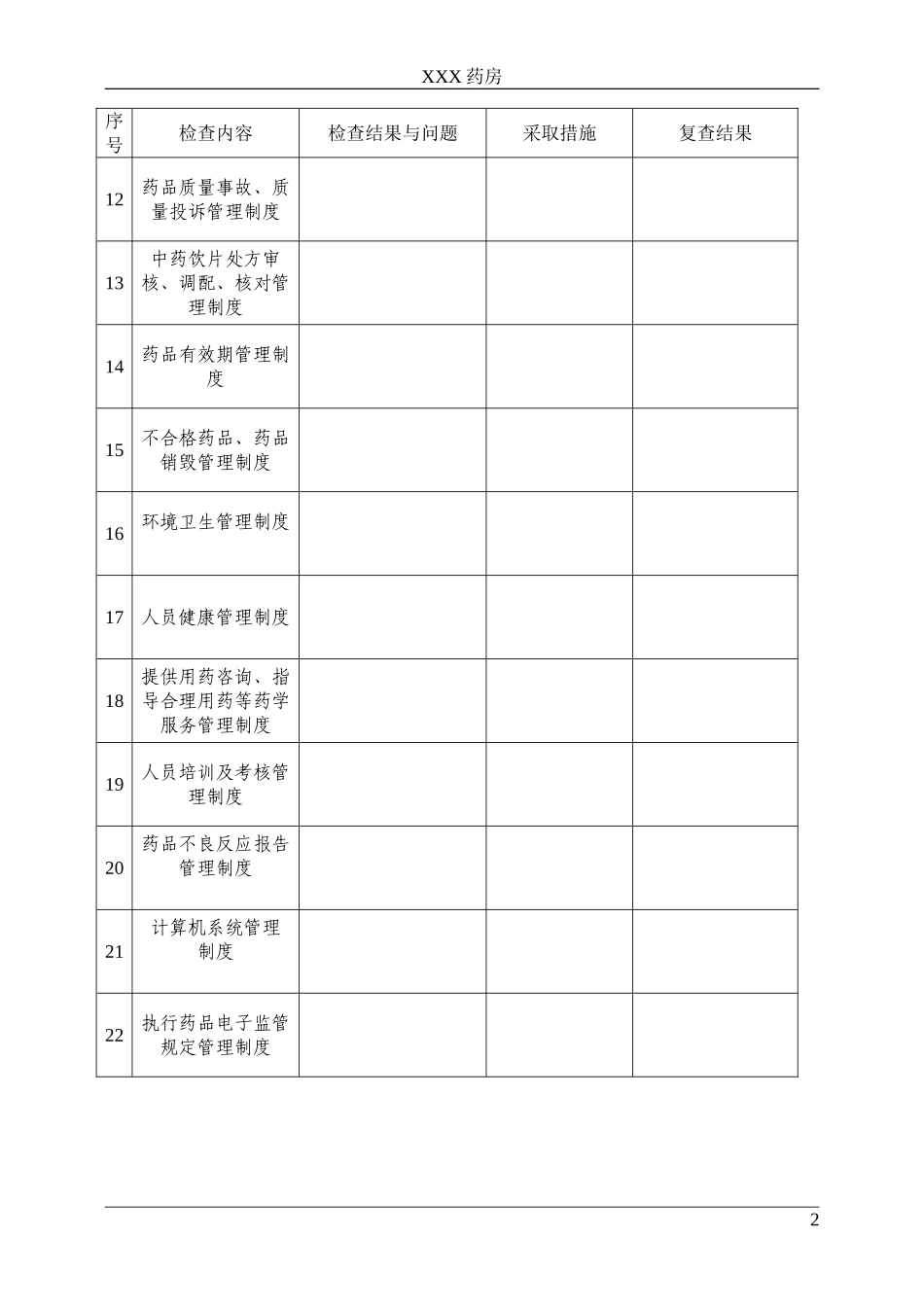 2018年药房药店最新质量管理规范全套表格_第3页