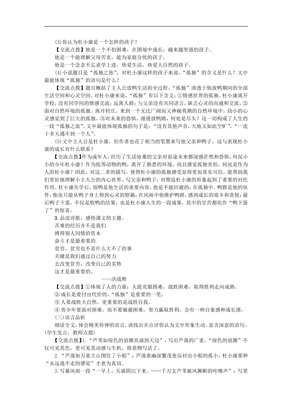 《孤独之旅》优秀教案_第3页