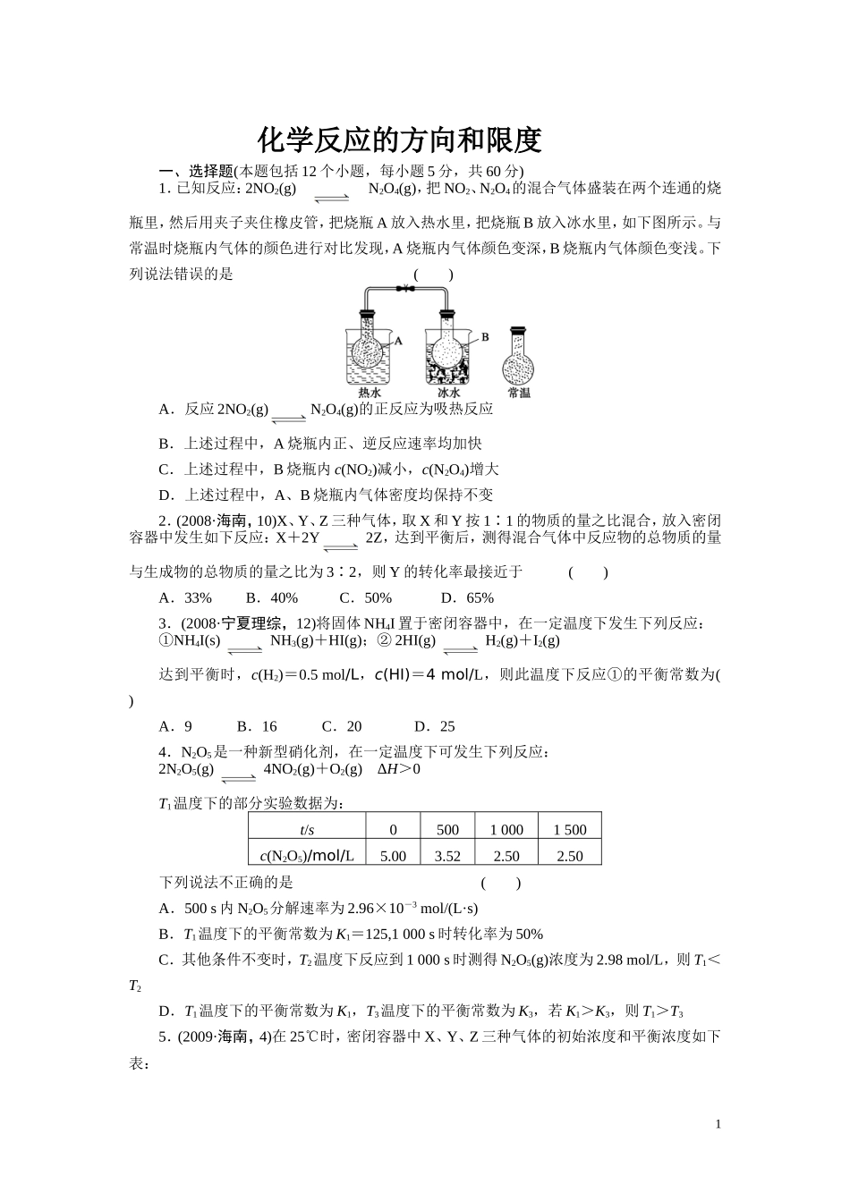 化学反应的方向和限度_第1页