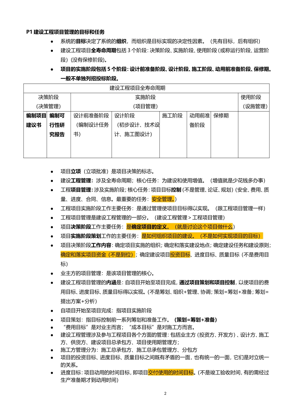2018年一级建造师建设工程项目管理重点收藏_第2页