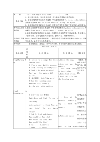 四上Unit7Howmuch教案