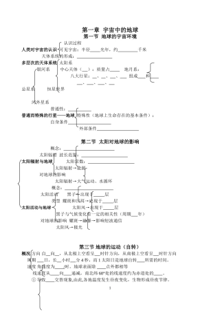 必修Ⅰ复习提纲湘教版
