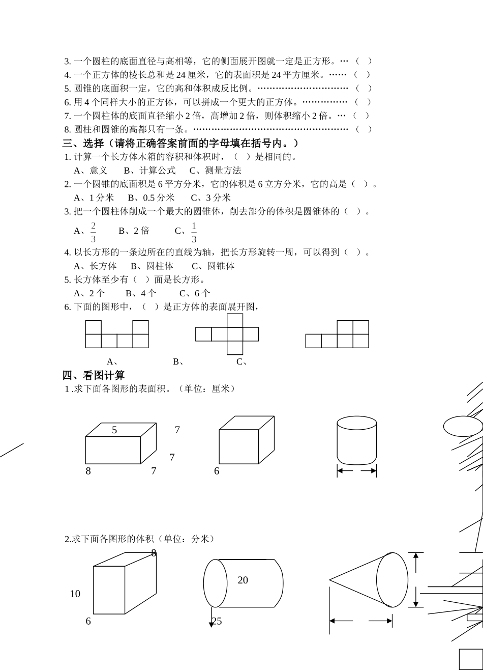 小学六年级数学总复习（十一）_第2页