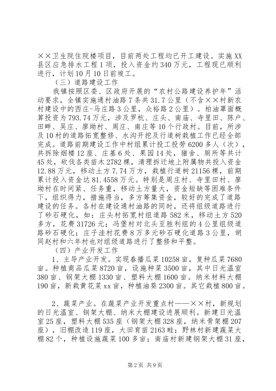 XX年镇政府年工作总结及工作计划范文_第2页