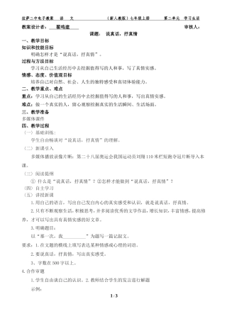 说真话抒真情