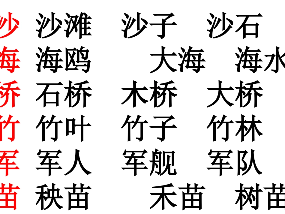 人教版一年级下识字6_第3页