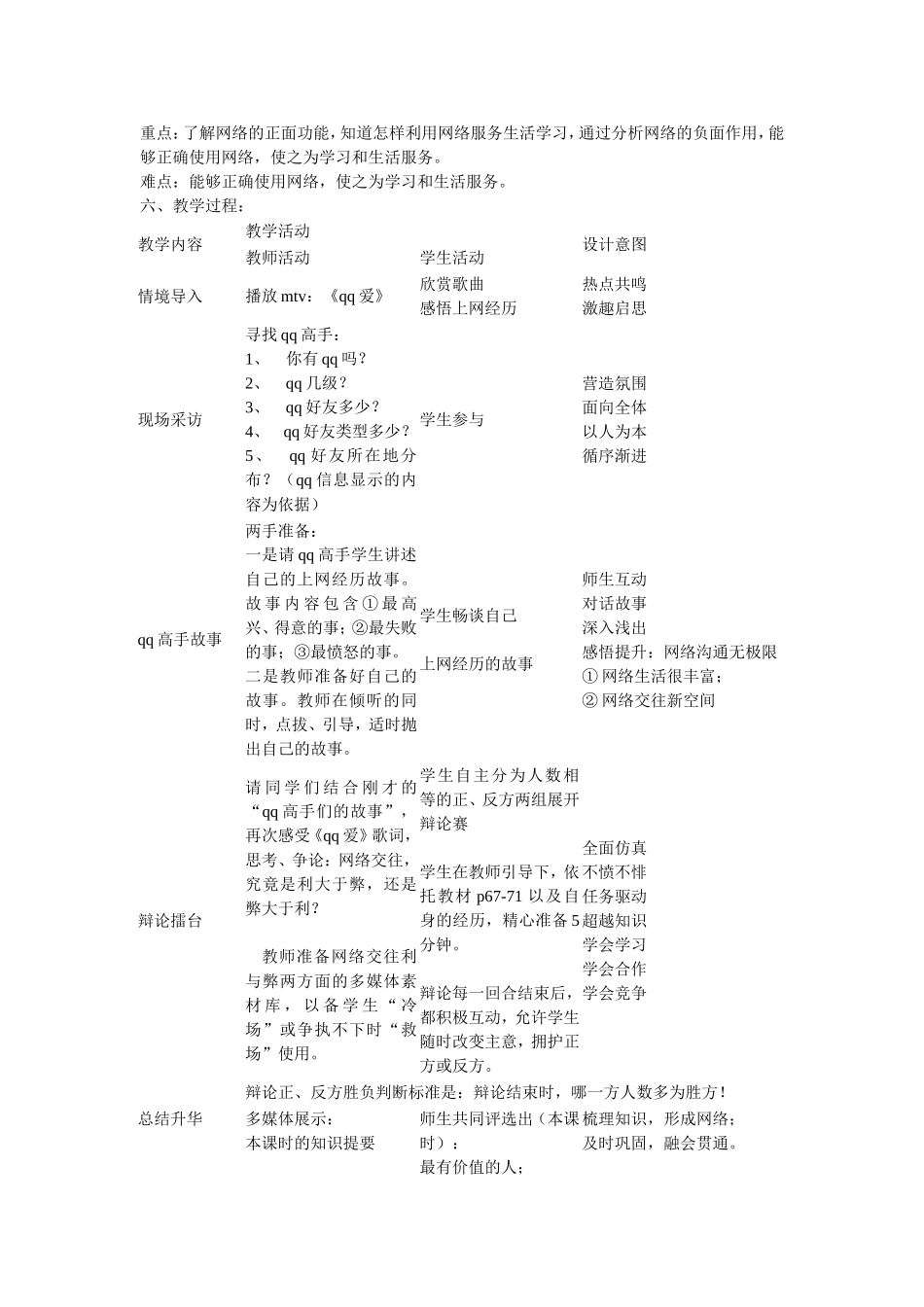 初中八年级思想品德教学设计与反思_第2页