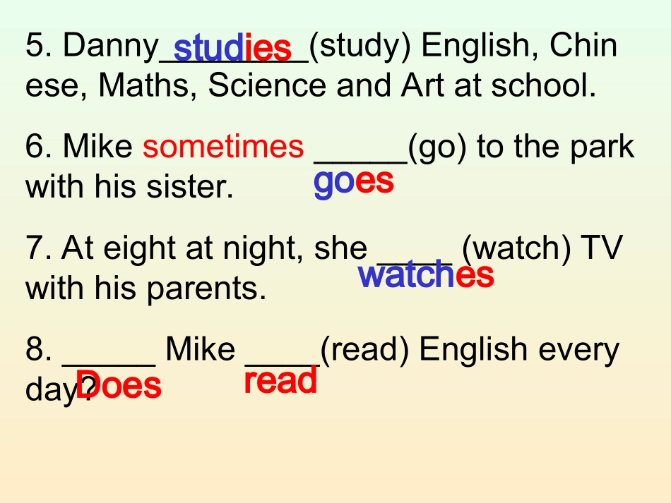 七年级英语_一般现在时课件(很实用)_第3页