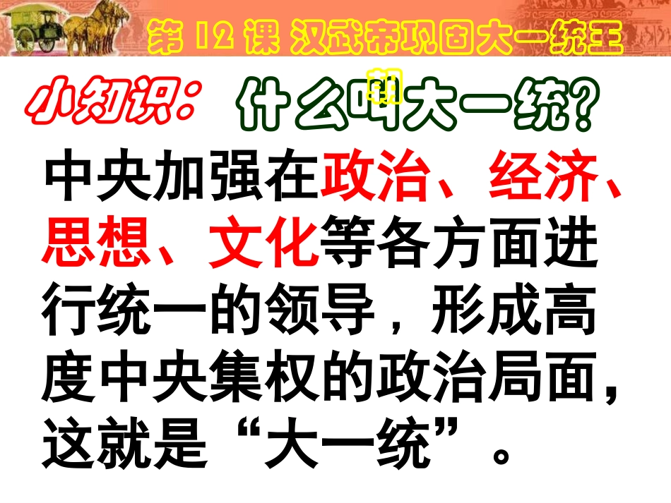 2016人教版七年级第12课汉武帝巩固大一统王朝_第3页