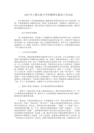 2018年上小学师德师风建设工作总结