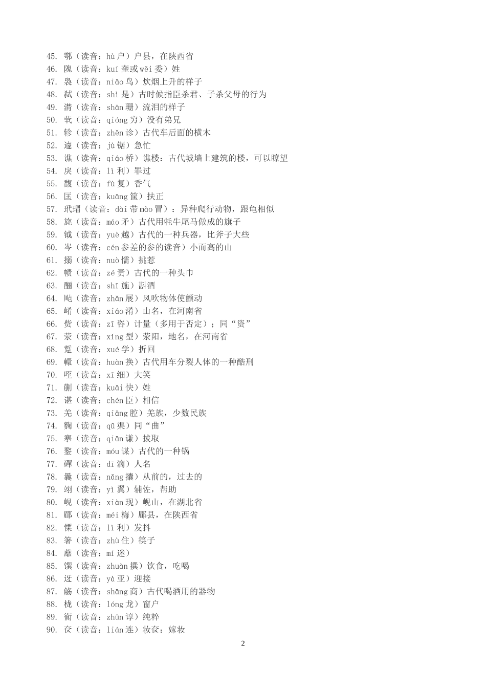 398个冷僻字读音、解释完整版_第2页