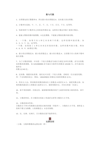 1-6年级数学复习资料